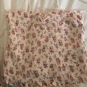 Smocked floral tube top